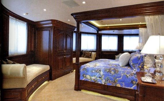 Custom yacht bedding, furniture and draperies
