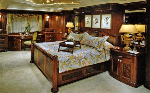 Custom yacht bedding, pillows and draperies